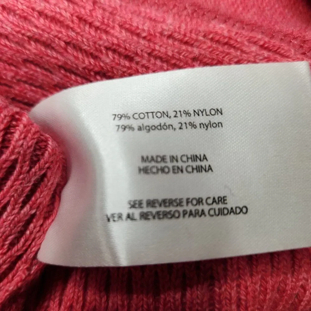 Eddie Bauer Sweater Women's XL Pink 1/2 Zip Pullover Cotton Mock Neck Classic